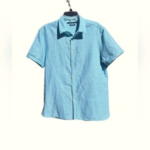 Perry Ellis Men's Short Sleeve Linen Shirt Large